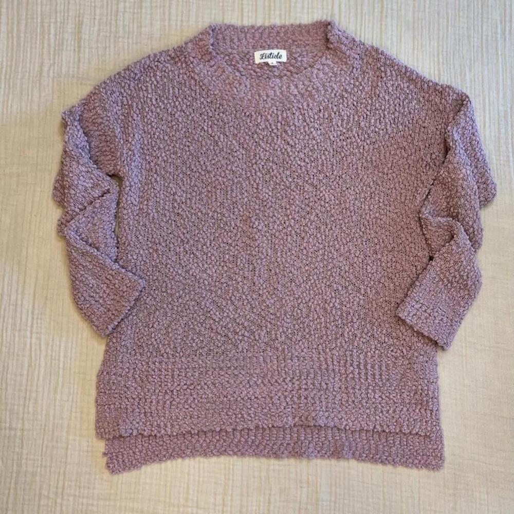 Listicle popcorn knit oversized sweater